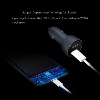 Car Charger for huawei SuperCharge Dual USB Quick Charger Adapter huawei P20 pro Mate 9 10 Pro P10 Plus Honor V9 v10 10 note 10