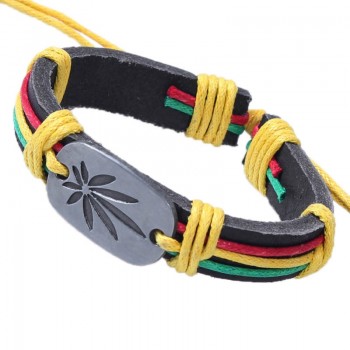Free shipping multi-color Rasta Wrap  bracelet rasta  wristband Bangle
