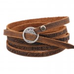 FUNIQUE Fashion Boho Men Wrap Hand Bracelet For Women Multilayer Genuine Leather Belt Bracelet Bangles Circles Hook Buckle Punk