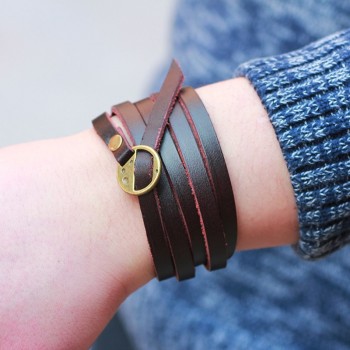 FUNIQUE Fashion Boho Men Wrap Hand Bracelet For Women Multilayer Genuine Leather Belt Bracelet Bangles Circles Hook Buckle Punk