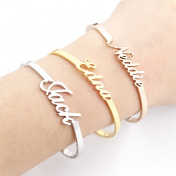 V Attract Personalized Hand Link BFF Jewelry Kpop Custom Name Bracelets Bangles Women Men Bijoux Femme Gold Erkek Bileklik 2018