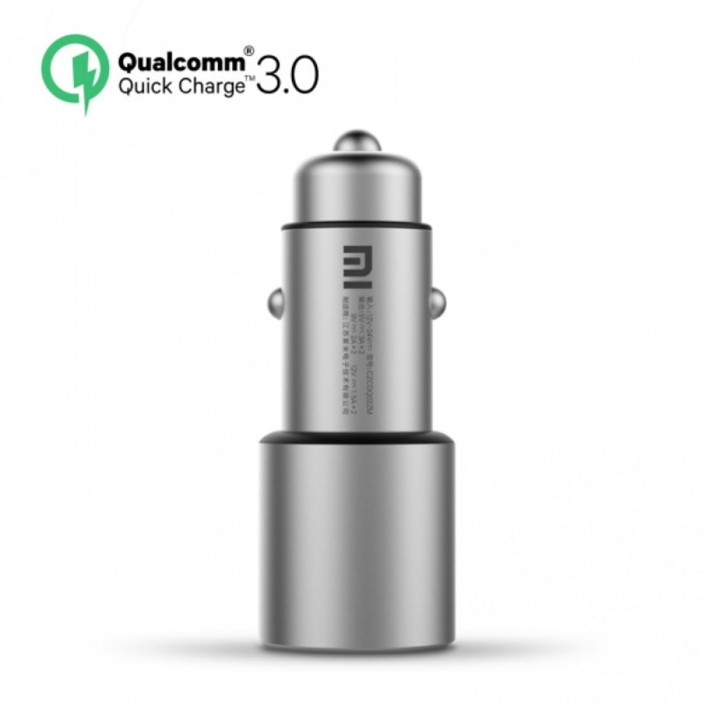 Original Xiaomi Mi Dual USB Car Charger 5V/3A 9V/2A 12V/1.5A Metal Universal Quick Charger QC 3.0 for iPhone Samsung LG Huawei