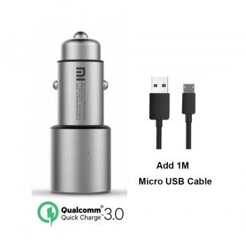 Original Xiaomi Mi Dual USB Car Charger 5V/3A 9V/2A 12V/1.5A Metal Universal Quick Charger QC 3.0 for iPhone Samsung LG Huawei