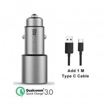 Original Xiaomi Mi Dual USB Car Charger 5V/3A 9V/2A 12V/1.5A Metal Universal Quick Charger QC 3.0 for iPhone Samsung LG Huawei