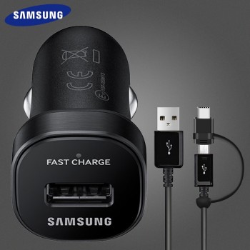 Samsung Galaxy Note9 S9 S8 plus Fast Car Charger 18W 9V2A Original Micro USB Cable 2 in 1 USB Type C Cable Note8 S7 S9plus Note8