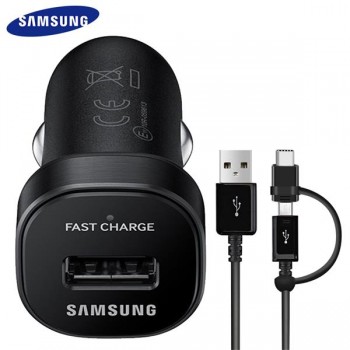Samsung Galaxy Note9 S9 S8 plus Fast Car Charger 18W 9V2A Original Micro USB Cable 2 in 1 USB Type C Cable Note8 S7 S9plus Note8