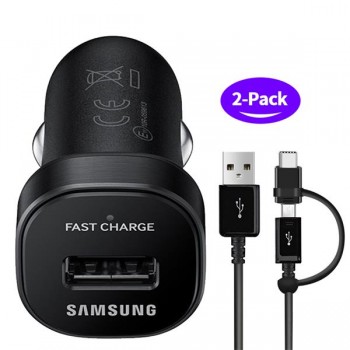 Samsung Galaxy Note9 S9 S8 plus Fast Car Charger 18W 9V2A Original Micro USB Cable 2 in 1 USB Type C Cable Note8 S7 S9plus Note8