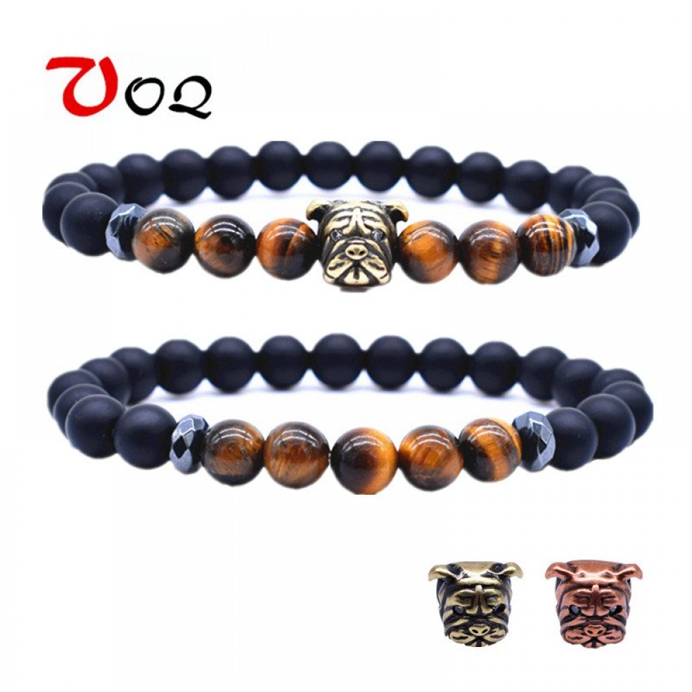 2 Pcs/set Bullfighting Strand Bracelets for Women Copper Pave Zircon Natural Stone Beads Bracelet set Jewelry Pulsera Mujer