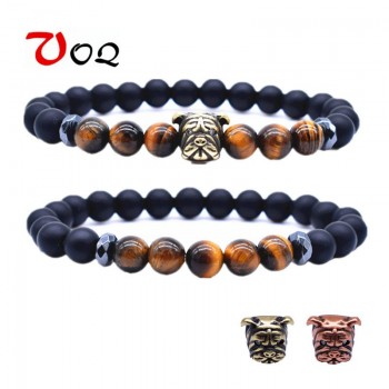 2 Pcs/set Bullfighting Strand Bracelets for Women Copper Pave Zircon Natural Stone Beads Bracelet set Jewelry Pulsera Mujer