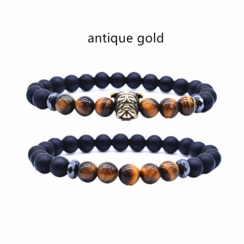 2 Pcs/set Bullfighting Strand Bracelets for Women Copper Pave Zircon Natural Stone Beads Bracelet set Jewelry Pulsera Mujer