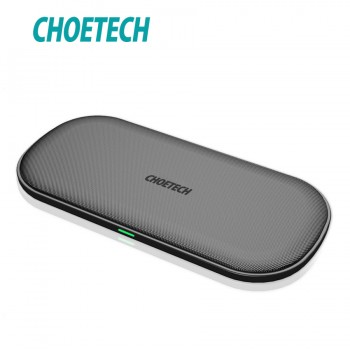 CHOETECH For iPhone X XS Max 8 Plus Mobile Phone Chargers 5-Coil Dual Fast Wireless Charger For Samsung S9+ S8+ Note 9 Note 8