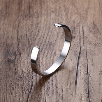 ZORCVENS Women and Men 8mm Width Surface Bracelet Bangle Stainless Steel Bracelet Men Silver/Gold/Black/Rose Gold 4 Color