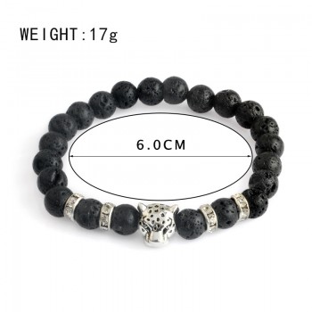 Natural stone Beads men bracelets Lucky Charm Matte Black Natural stone Beads Onyx Stone Matt Tiger Leopard Bracelets for men
