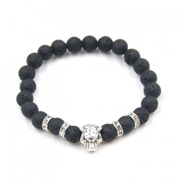 Natural stone Beads men bracelets Lucky Charm Matte Black Natural stone Beads Onyx Stone Matt Tiger Leopard Bracelets for men