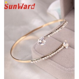 OTOKY Hot Sale 2018 1 PC Lady Elegant Crystal Angel Wings Zircon Love Hearts Bangle Bracelet Adjustable Drop Shipping Mar5