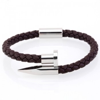Mcllroy Bracelet Men/genuine leather/stainless steel/luxury/men bracelet charm gold nail handmade men jewelry erkek bileklik