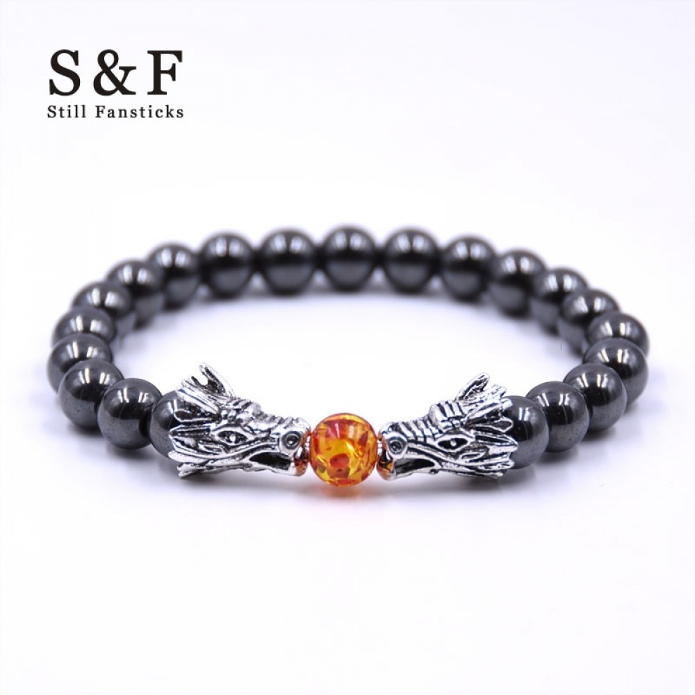 Buddha Bracelet Men Bracelets For Women Pulseira Masculina Mens Jewelry Dragon Bileklik Pulseira 8mm Stone Beads Elastic Braslet