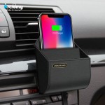 Ascromy Car Air Vent Organizer Wireless Charging Storage Box For iPhone XS Max XR X 8 Plus Samsung S9 S8 Induction Charger Stand