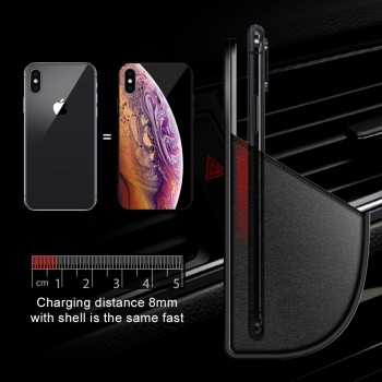 Ascromy Car Air Vent Organizer Wireless Charging Storage Box For iPhone XS Max XR X 8 Plus Samsung S9 S8 Induction Charger Stand