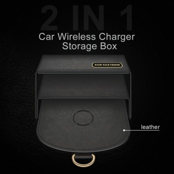Ascromy Car Air Vent Organizer Wireless Charging Storage Box For iPhone XS Max XR X 8 Plus Samsung S9 S8 Induction Charger Stand