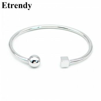 Fashion Circle Square Open Bracelet Women Street Taste Geometry Bracelets amp; Bangles Jewelry Bijoux Rose Gold-color
