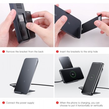 Baseus 10W Qi Wireless Charger For iPhone X XS Max XR Samsung S9 S8 Note 9 Fast Qi Wireless Safe Charging Desktop Charging Stand
