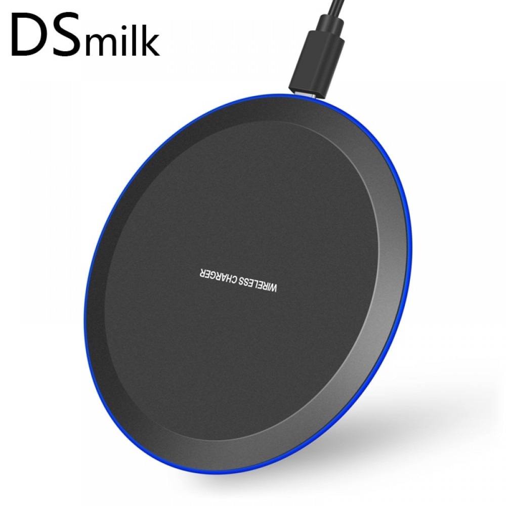 DSmilk Wireless Charger Pad with LED Light 5W Charging for iPhone 7 8 X XS Samsung XiaoMi Charge Mobile Phone USB QI Device