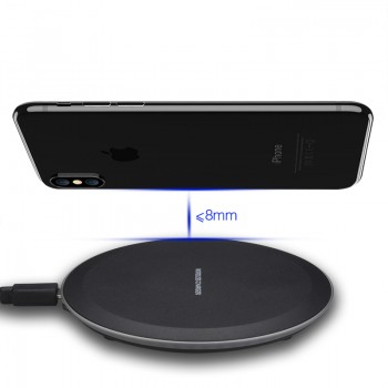 DSmilk Wireless Charger Pad with LED Light 5W Charging for iPhone 7 8 X XS Samsung XiaoMi Charge Mobile Phone USB QI Device