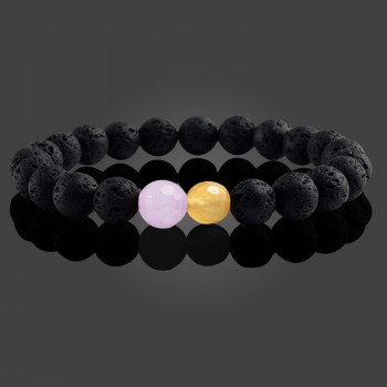 Trendy Couple Distance Bracelets Charm Women Black Lave Black White Natural Stone Beaded Strand Bracelets Yoga Sports Jewelry