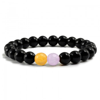 Trendy Couple Distance Bracelets Charm Women Black Lave Black White Natural Stone Beaded Strand Bracelets Yoga Sports Jewelry