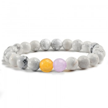 Trendy Couple Distance Bracelets Charm Women Black Lave Black White Natural Stone Beaded Strand Bracelets Yoga Sports Jewelry