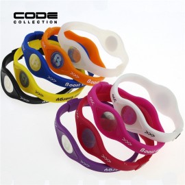 2pcs/set Charm Designer Power Energy Bracelet Bangles For Women Men Sport Wristbands Balance Ion Magnetic Therapy Silicone