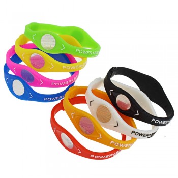 2pcs/set Charm Designer Power Energy Bracelet Bangles For Women Men Sport Wristbands Balance Ion Magnetic Therapy Silicone