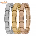 Hapiship 2018 Womens Jewelry 9mm Width Itanlian Elastic Charm Bracelet  Fashion Silver Stainless Steel Bangle ST-Silver