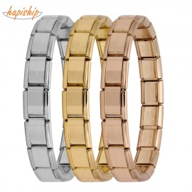 Hapiship 2018 Womens Jewelry 9mm Width Itanlian Elastic Charm Bracelet  Fashion Silver Stainless Steel Bangle ST-Silver