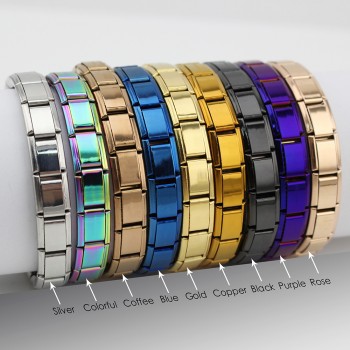 Hapiship 2018 Womens Jewelry 9mm Width Itanlian Elastic Charm Bracelet  Fashion Silver Stainless Steel Bangle ST-Silver