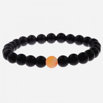 Amader 2018 Couple Bracelet Womens Weathered Onyx Stone Beaded Elastic Distance Bracelet Lover Men Bileklik Pulseras AB242