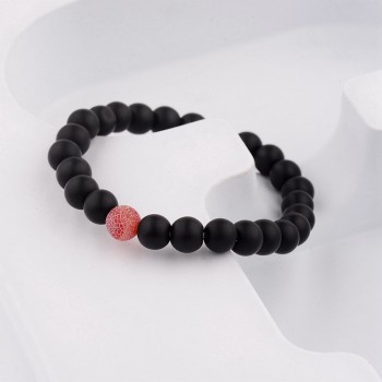 Amader 2018 Couple Bracelet Womens Weathered Onyx Stone Beaded Elastic Distance Bracelet Lover Men Bileklik Pulseras AB242
