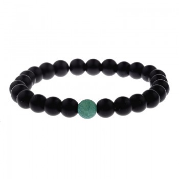 Amader 2018 Couple Bracelet Womens Weathered Onyx Stone Beaded Elastic Distance Bracelet Lover Men Bileklik Pulseras AB242