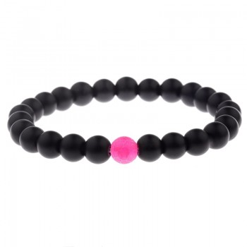 Amader 2018 Couple Bracelet Womens Weathered Onyx Stone Beaded Elastic Distance Bracelet Lover Men Bileklik Pulseras AB242