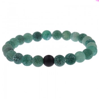 Amader 2018 Couple Bracelet Womens Weathered Onyx Stone Beaded Elastic Distance Bracelet Lover Men Bileklik Pulseras AB242