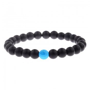 Amader 2018 Couple Bracelet Womens Weathered Onyx Stone Beaded Elastic Distance Bracelet Lover Men Bileklik Pulseras AB242