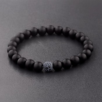 Amader 2018 Couple Bracelet Womens Weathered Onyx Stone Beaded Elastic Distance Bracelet Lover Men Bileklik Pulseras AB242