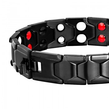 LITTLE FROG Health Magnetic Therapy Bracelet Men Jewelry Black 316L Stainless Steel 4 Elements Bracelets amp; Bangles 10239