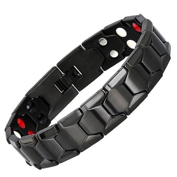 LITTLE FROG Health Magnetic Therapy Bracelet Men Jewelry Black 316L Stainless Steel 4 Elements Bracelets amp; Bangles 10239