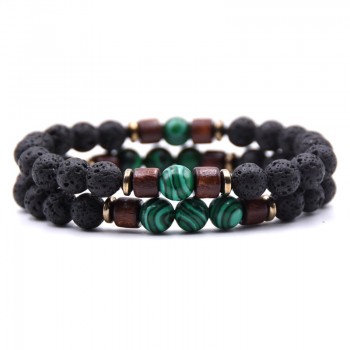 Couple bracelet set natural Stone bracelet/beads/lava/homme/fashion/bangles Bracelet Men Wooden bead mala bracelets Accessorie J