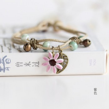 Womens Flower leaf Ceramic hand made DIY Bracelets Artware Retro bracelet for woman girl gift Jewelery wholesale #1241