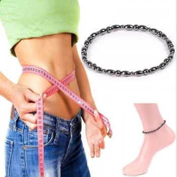 Fashion Healthy Care Weight Loss Anklet Magnet Bracelets for Foot Hematite Elastic Bracelet 24-25cm Pain Relief for Women man