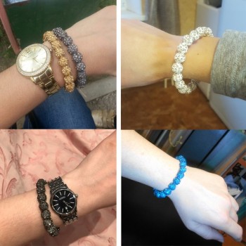 Itenice Fashion Jewelry Handmade Crystal Shambala Bangles Strand Shambala Charm Rhinestone Stone Chain Beads Bracelets For Women