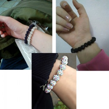 Itenice Fashion Jewelry Handmade Crystal Shambala Bangles Strand Shambala Charm Rhinestone Stone Chain Beads Bracelets For Women